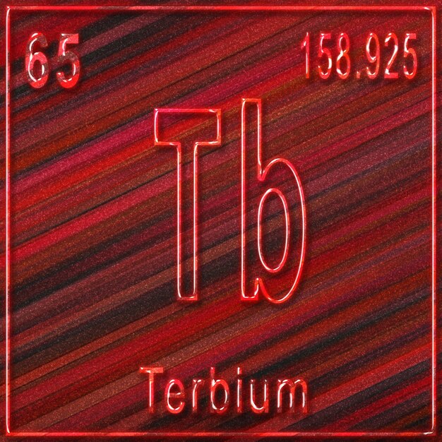 Premium Photo Terbium Chemical Element Sign With Atomic Number And