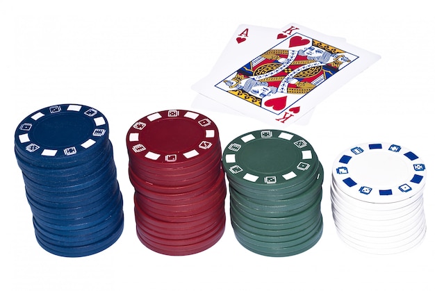 Texas holdem cards and chips Premium Photo