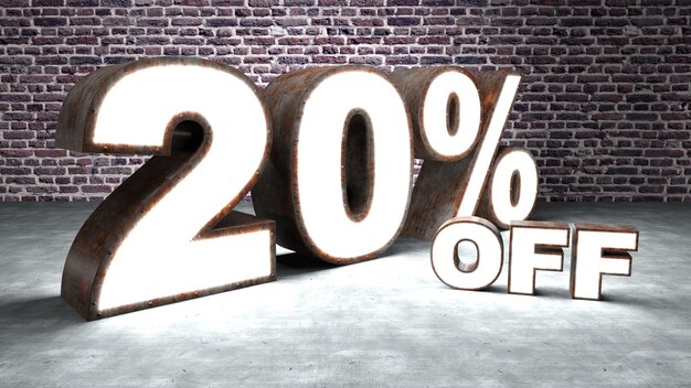 premium-photo-text-20-percent-off-three-dimensional-sign