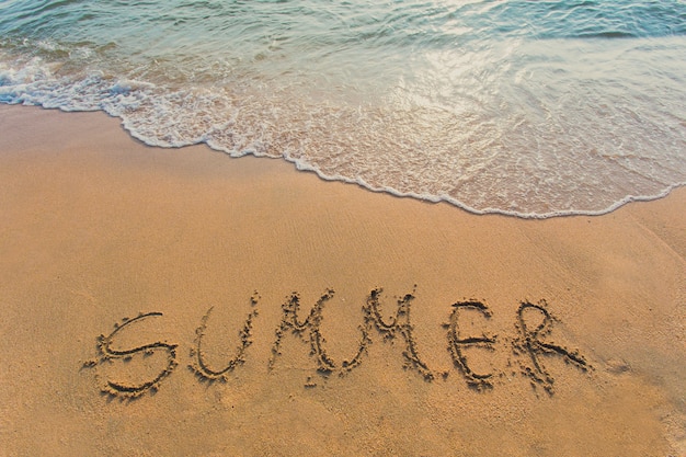 Inscription on Sand, Sea and Heart, Sea Water, Surf Stock Image - Image of resor