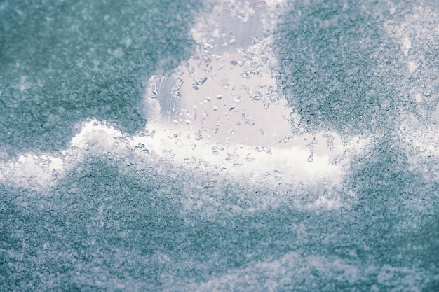 Premium Photo | Texture of snow and ice on the glass winter background ...