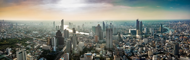 Thailand Cityscape On Sunset Premium Photo