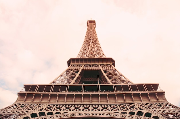 The Eiffel Tower in Paris with Retro Filter Effect Photo | Free Download