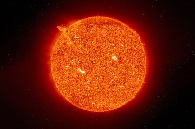 太陽は完全に熱い星暗い背景にnasaによって提供されたこの画像の要素 プレミアム写真