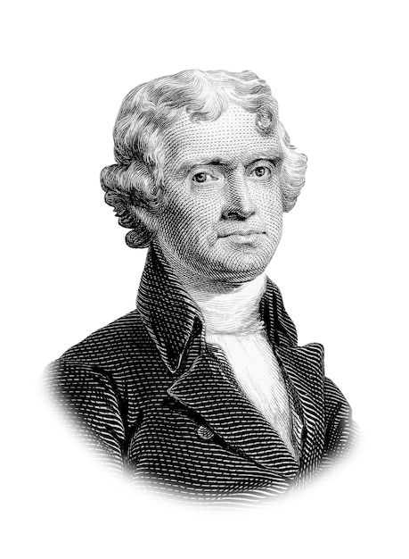 Premium Photo | Thomas jefferson portrait isolated on white background