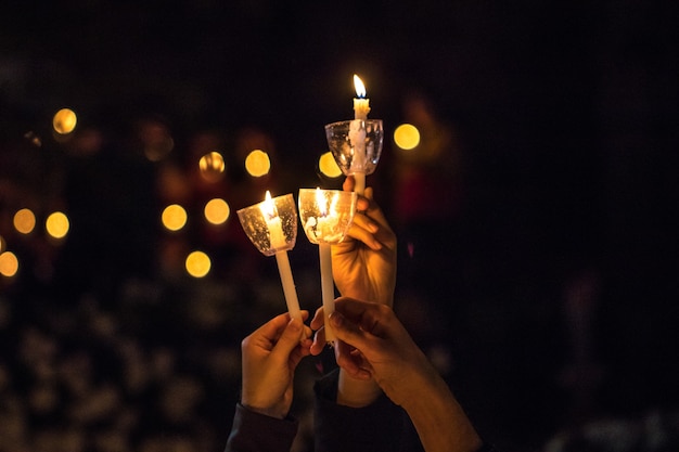 Free Photo Three Candles Held In Hands   Three Candles Held Hands 417767 305 