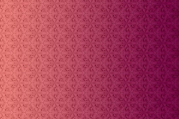 Three-dimensional geometry pattern with six-pointed flowers Premium Photo