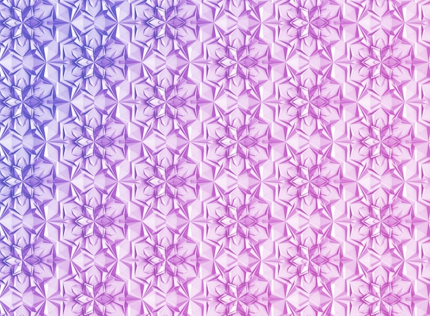 Three-dimensional light geometry background with six-pointed flowers Premium Photo