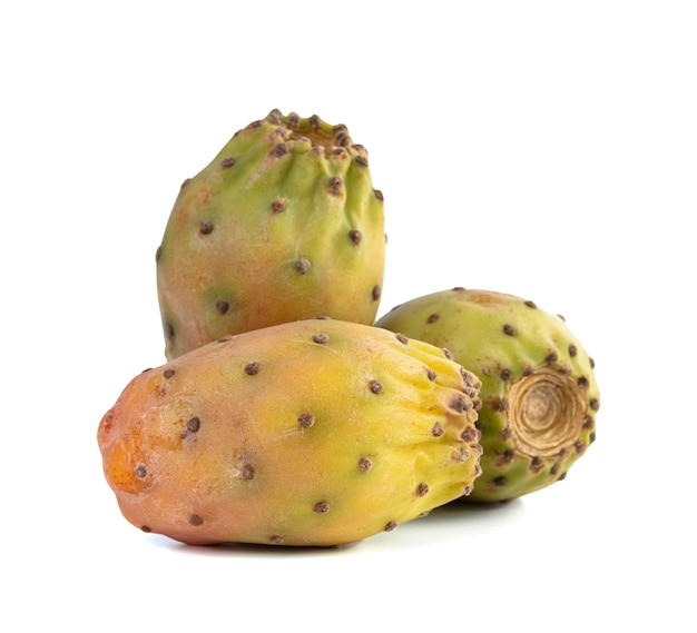 Premium Photo Three Ripe Prickly Pears On A White Background