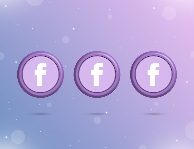Premium Photo Three Round Buttons With The Logo Of The Social Network