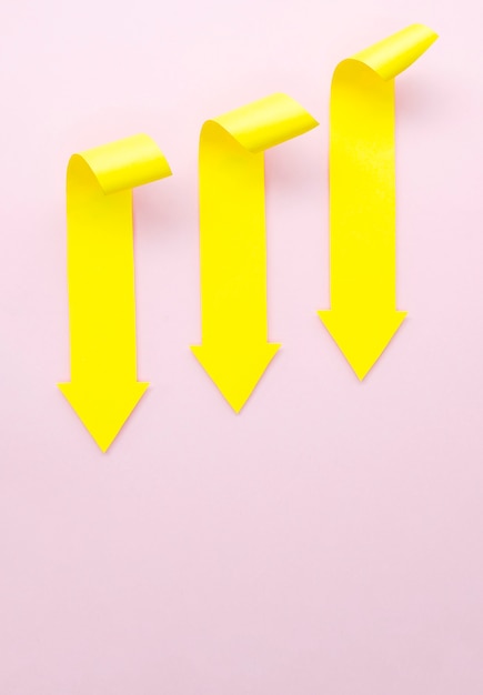 Three yellow arrows pointing down | Free Photo