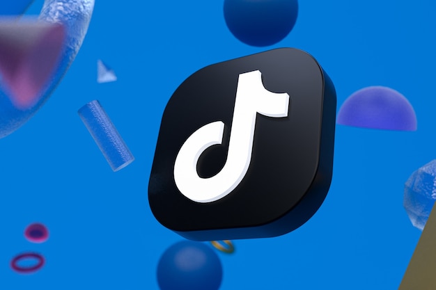 Premium Photo | Tiktok logo on abstract geometry background