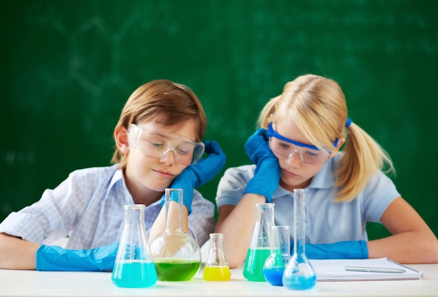 Tired kids in the laboratory Photo | Free Download