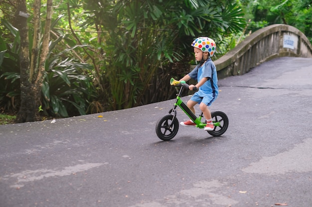 riding a balance bike