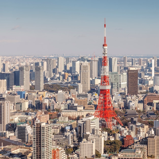 東京 日本 16年2月10日 東京タワーが16年2月10日に東京で日本で2番目に高い構造を持つ東京の街並み プレミアム写真