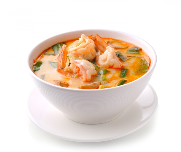 Premium Photo | Tom yam kung (thai cuisine) isolated on white