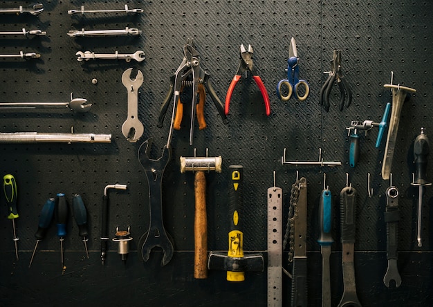 Tools of a repairing shop Free Photo