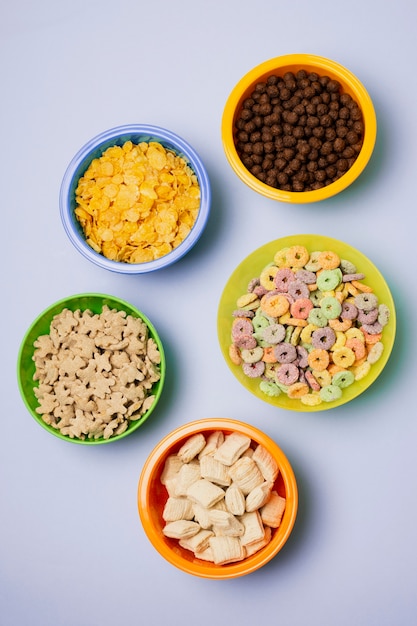 Free Photo | Top view assortment with different types of cereals