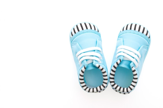 Free Photo | Top view of blue baby shoes