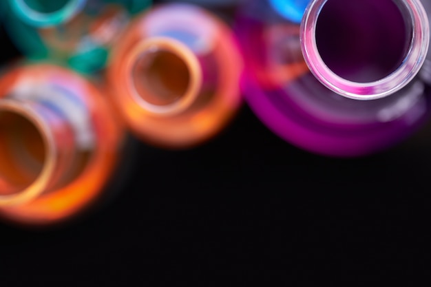 Top view of blurred test tubes Free Photo