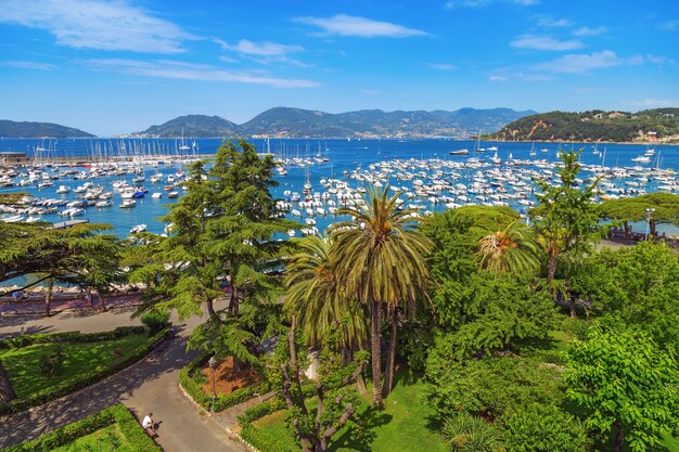 Premium Photo Top View Of City Lerici In La Spezia Small Italian Town In Liguria Italy