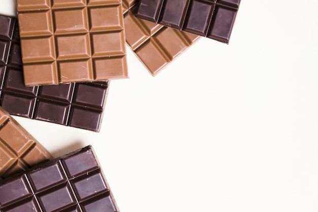 Top view dark chocolate frame with copy-space Free Photo