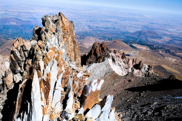 Premium Photo  Top view of erciyes volcano in turkey in sunlight