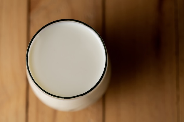 Free Photo | Top view of glass of milk