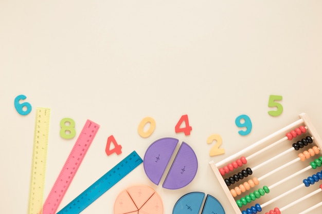 Top view math and science school supplies | Free Photo