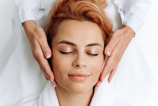 Premium Photo Top View Of Relaxed Woman Laying With Closed Eyes