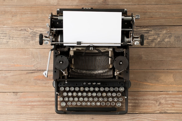 Premium Photo | Top view of retro style typewriter in studio