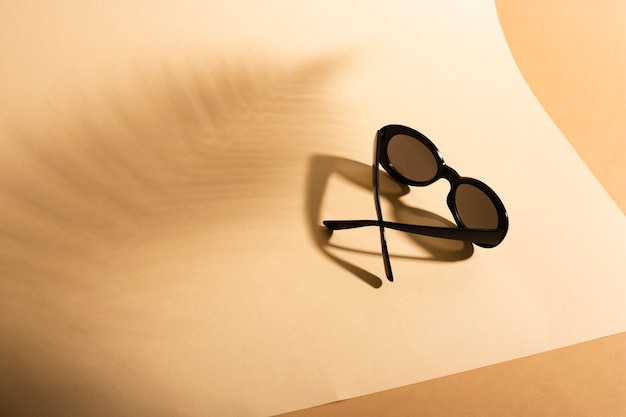 Download Top view retro sunglasses with shadow Photo | Free Download