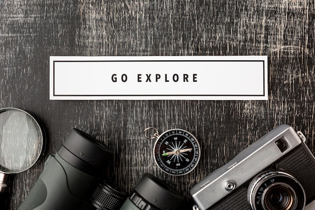 Download Top view travel kit elements with mock-up Photo | Free Download