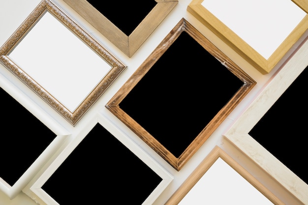 Top view of various picture frame on background Free Photo