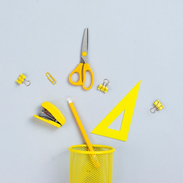 Top View Yellow Office Supplies 23 2148236817 