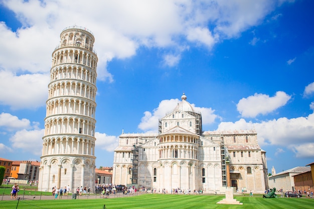 Tourists Visiting The Leaning Tower Of Pisa Italy Photo