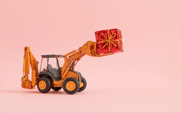 pink bulldozer toy