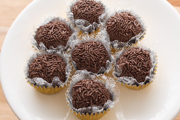 Traditional brazilian brigadeiro. the most famous brazilian fudge balls ...