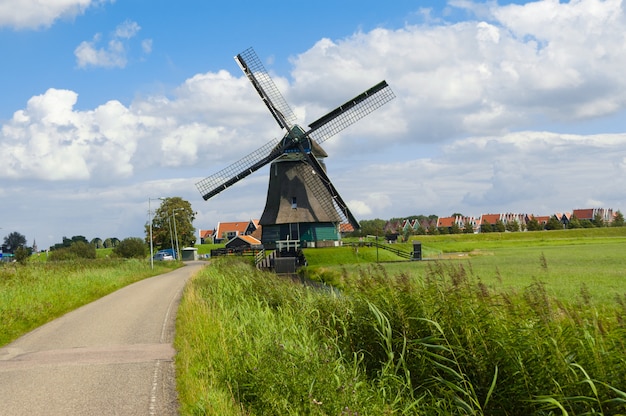 Premium Photo | Traditional dutch windmill near volendam, holland