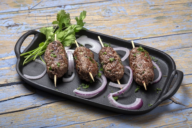 Premium Photo | Traditional homemade kefta or kebab of meat. halal ...