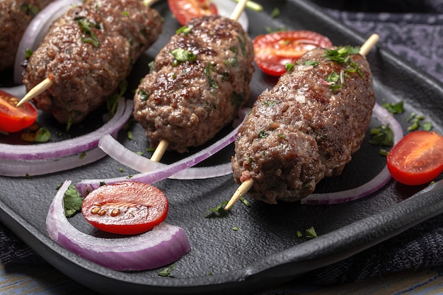 Premium Photo | Traditional homemade kefta or kebab of meat. halal ...