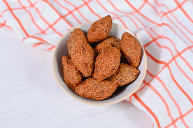 Traditional kibbeh lebanon cuisine food on a rustic table ...