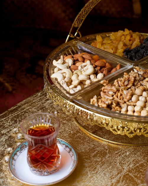 tea set on table