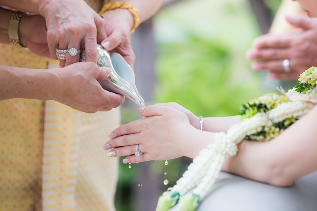 Premium Photo | Traditional thai wedding ceremony. shell ceremony (rod ...