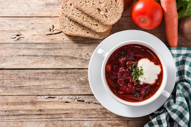 Premium Photo | Traditional Ukrainian Russian Borsch. Beetroot Soup