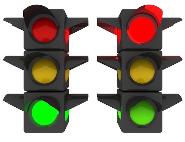 Premium Photo Traffic Light Isolated On White Background 3d