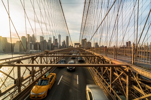 Premium Photo | Traffic in rush hour after working day on the brooklyn ...