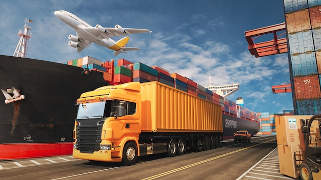 Transportation and logistics. Premium Photo
