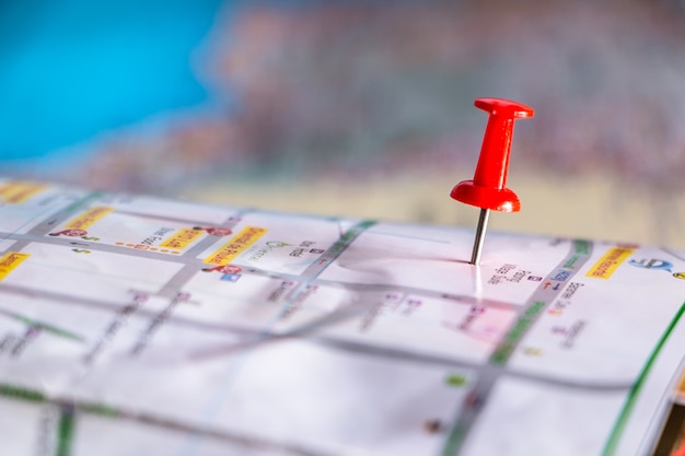 Premium Photo | Travel destination pin points on a map with colorful ...