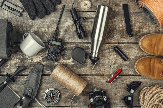 tools and equipment in hiking